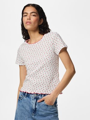 Pieces, PCMYA POINTELLE - T-shirt imprimé - bright white