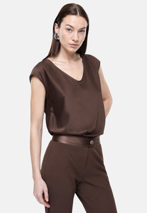 Imperial, TOP SENZA MANICHE SCOLLO A V DONNA MARRONE IMPERIAL - Camicetta - marrone