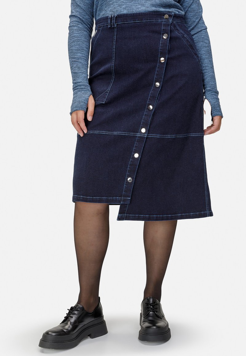 Damen Jeansröcke | HELMIDGE Wickelrock blau - QD21587 Damen Jeansröcke | HELMIDGE Wickelrock blau - QD21587