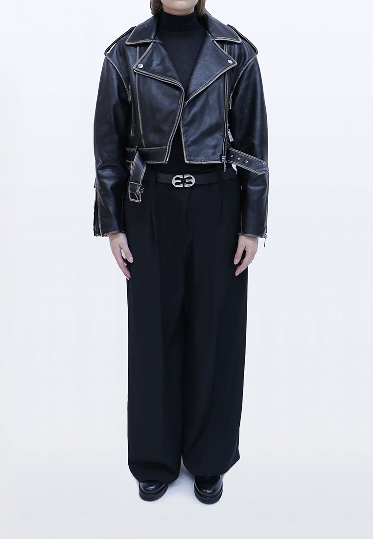 Each x Other Leren jas zwart