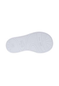 Suola di scarpa in gomma bianca con superficie testurizzata caratterizzata da motivi a zigzag e circolari, contrassegnata con "FLEX ZONE" e il numero "22."