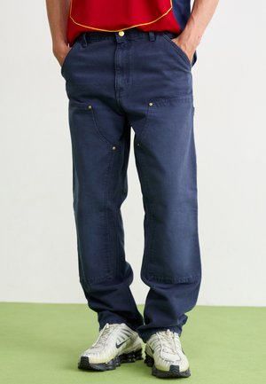 DOUBLE KNEE PANT - Trousers - dark navy stone