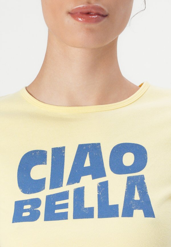 EVERYDAY FITTED CREW - Print T-shirt - pale banana2