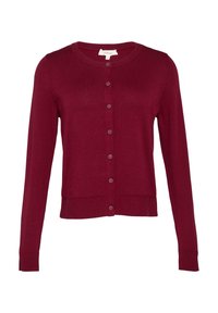 RUNDHALS-MIT KNOPFLEISTE - Vest - rubinrot