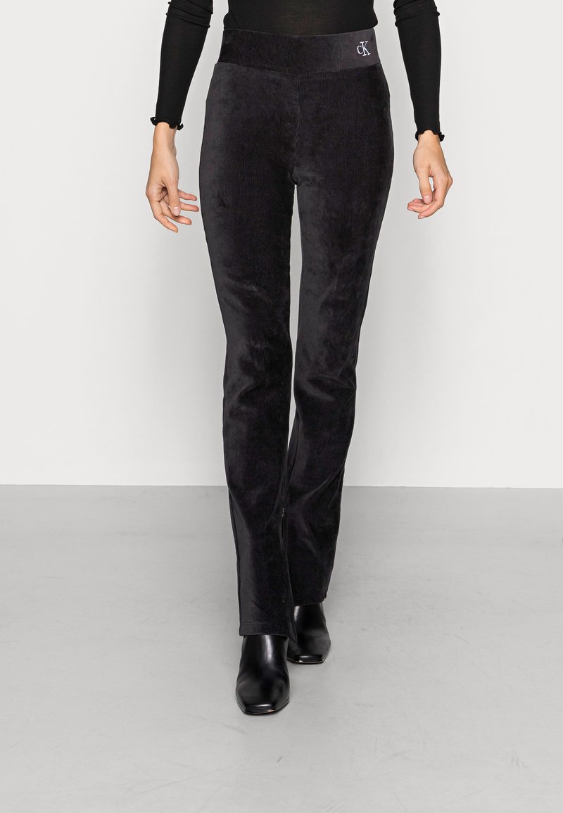 Calvin Klein Jeans VELVET SKINNY PANTS - Calças - black