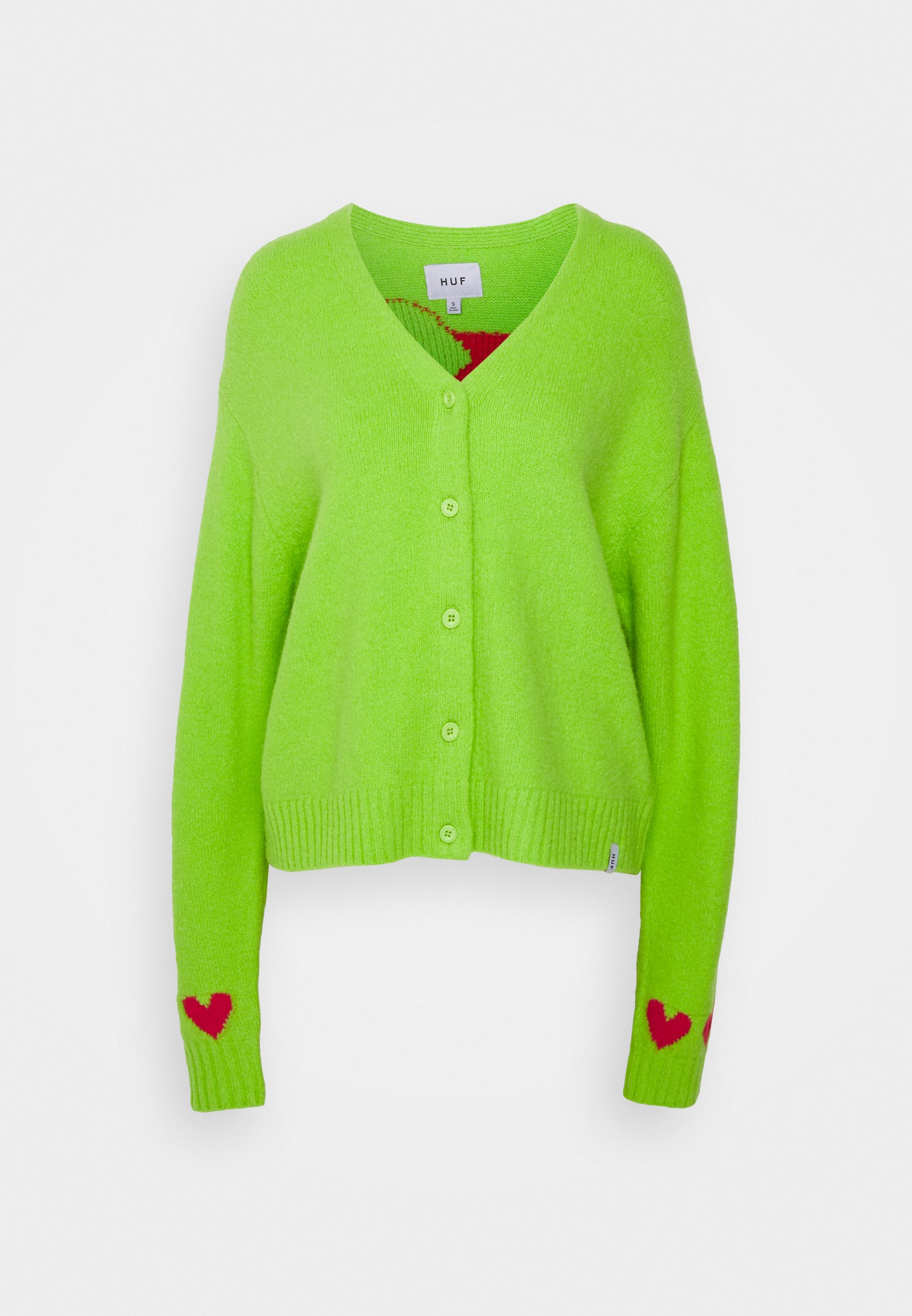 HUF Feels Button Up Cardigan, Women's, Size: Large, Green