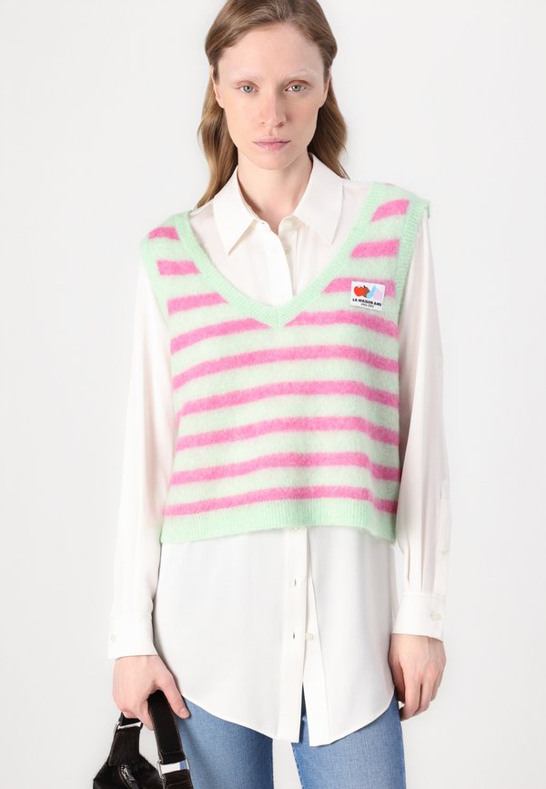 NENYBAY - Waistcoat - hibiscus raye amande3