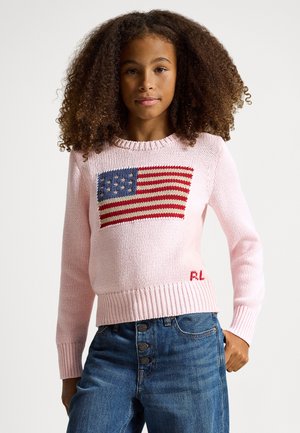 Polo Ralph Lauren FLAG COTTON CREWNECK SWEATER - Džemperis - acacia pink
