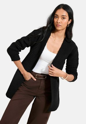 REGULAR FIT - CHUNKY LONGLINE  - Strickjacke - black