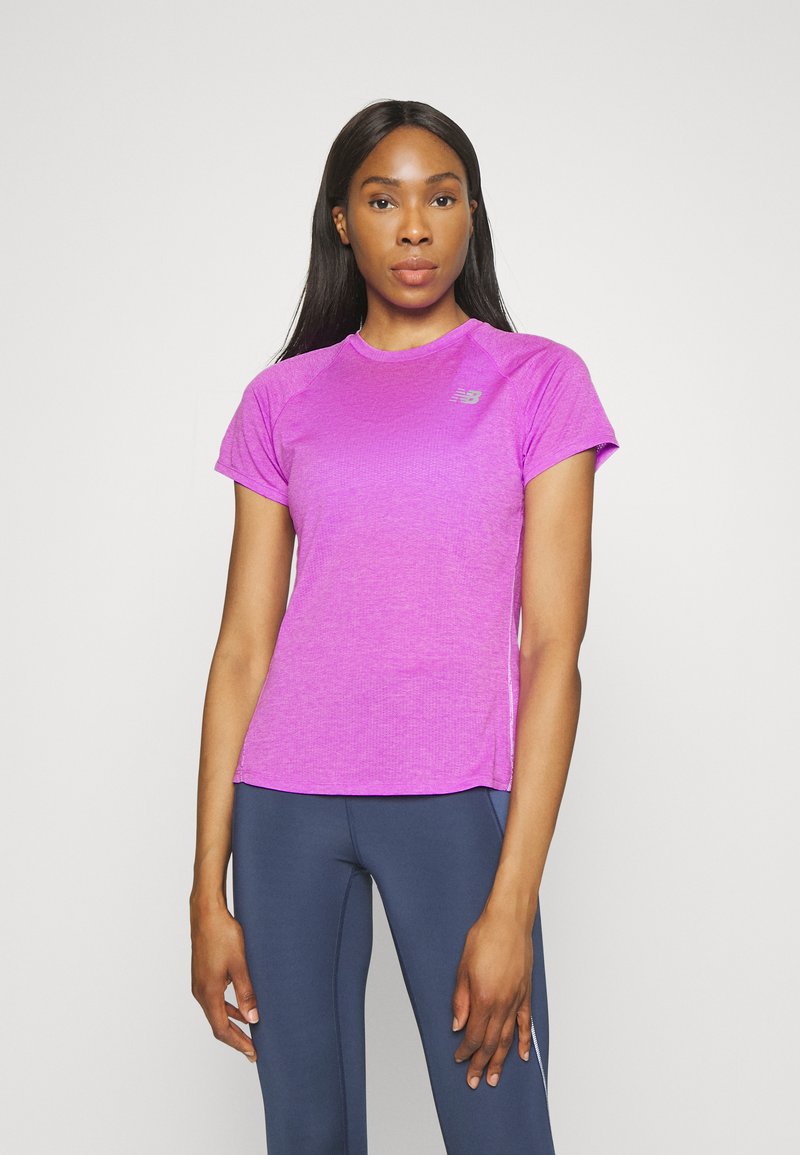 New Balance IMPACT RUN SHORT SLEEVE Sports Tshirt purple Zalando.co.uk