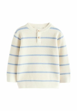 Next, REGULAR FIT - STRIPE HENLEY - Svetrík - ecru blue