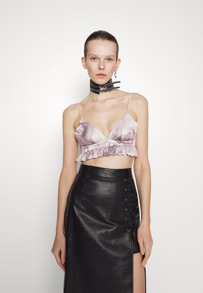 ROKH BRA RUFFLES - Μπλούζα - purple