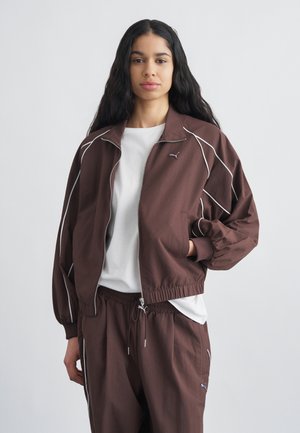 BALLOON SLEEVE PIPING RELAXED - Lichte jas - chocolate brown