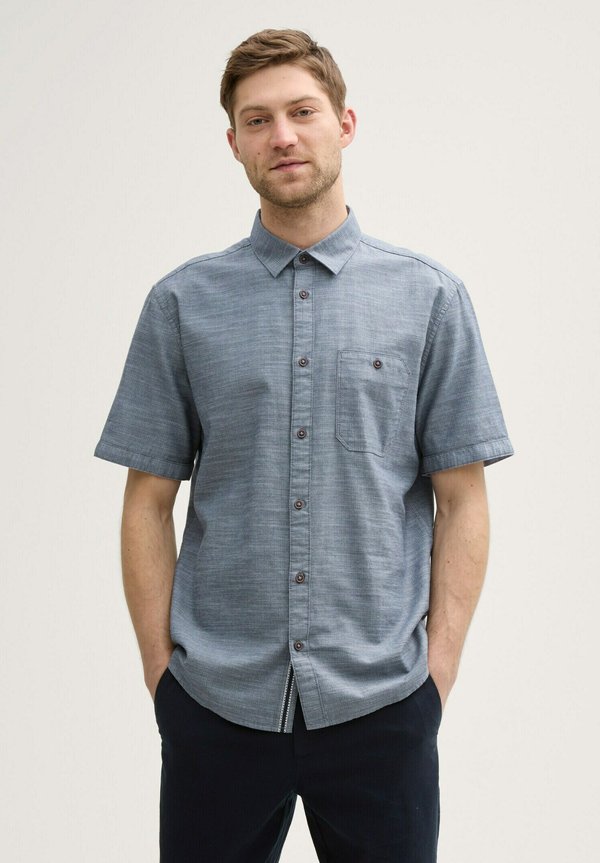REGULAR FIT KURZARM MIT BRUSTTASCHE - Hemd - sky captain zigzag structure