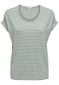 MOSTER STRIPE S/S NOOS - Print T-shirt - jadeite/cloud dancer
