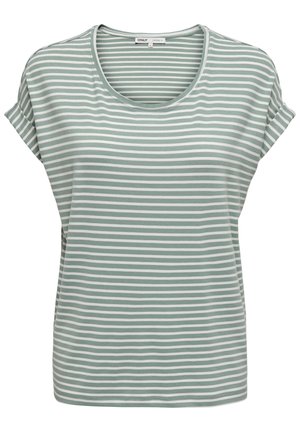 ONLY ONLMOSTER STRIPE SS O-NECK NOOS - Camiseta estampada - jadeite/cloud dancer