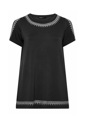 Yours Clothing, PLUS SIZE CASUAL TOPS - Camiseta estampada - black