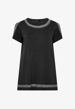 Yours Clothing, PLUS SIZE CASUAL TOPS - T-shirt imprimé - black