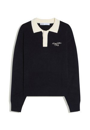 Bershka, EMBROIDERED POLO - JERSEY - T-shirt à manches longues - royal blue