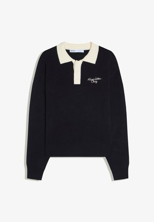 Bershka, EMBROIDERED POLO - JERSEY - T-shirt à manches longues - royal blue