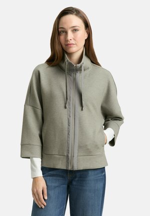 BOXY FIT  - Sweat zippé - cloudy green melange