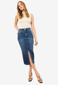 SPLIT FRONT MIDI  - Pouzdrová sukně - dark blue