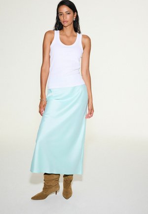 Next, REGULAR FIT - SATIN MIDI SKIRT - Maxi skirt - aqua blue