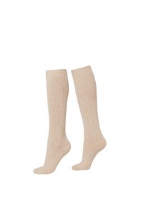 RIBBED LONG - Calzettoni - grau light natural