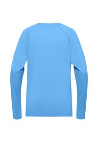 Langsleeve shirt in effen lichtblauw, gemaakt van een gladde stof. Beschikt over raglanmouwen en is geschikt voor casual kleding.