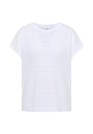 Cecil, T-SHIRT WITH BOAT NECKLINE AND TEXTURE - T-shirt con stampa - white