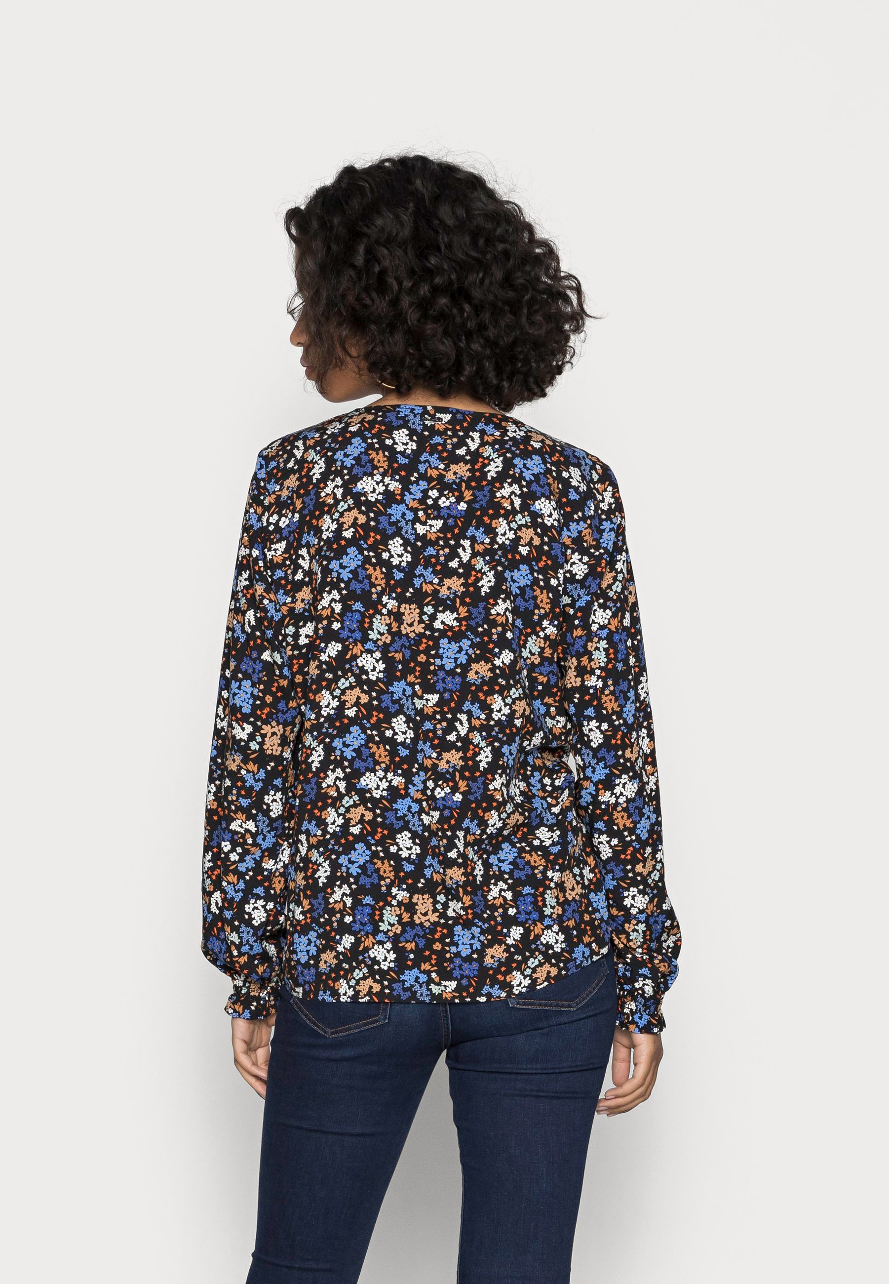TOM TAILOR DENIM V-NECK BLOUSE - Tuniek - black blue/Zwart - Zalando.nl