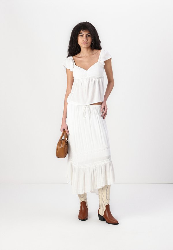 Asymmetrical Hem Maxi Skirt - A-line skirt3