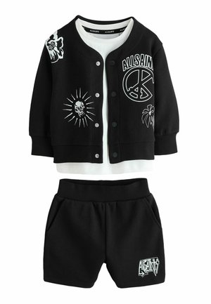 REGULAR FIT - MOTIVE SET  - Bluză de molton cu fermoar - black