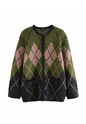 REGULAR FIT - Strickjacke - green and navy blue