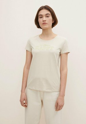 Print T-shirt - light cashew beige