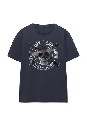 SKULL AND CROSSBONES STAMP - Print T-shirt - dark blue