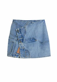 Minifalda De Cuero Vegano Cruzada - The Drop, Diseño Elegante, Ajuste Regular, Para Mujer