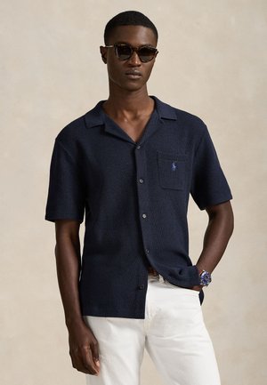 Polo Ralph Lauren, MESH-KNIT COTTON SHORT-SLEEVE CARDIGAN - Chemise - navy