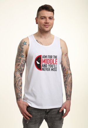 DEADPOOL WOLVERINE AIM FOR THE MIDDLE - TANK - Top - white