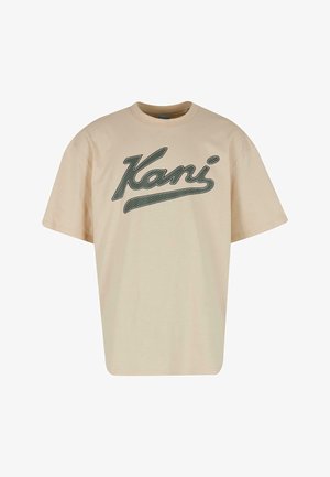 Beesidist puuvillane T-särk lühikeste varrukatega, mille ees on suur roheline script-tüüpi logo "Kani". Lihtne, lõdva istuvusega disain.