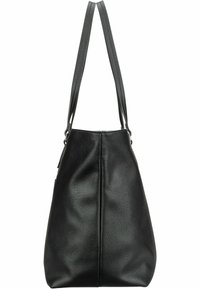 Sac fourre-tout en cuir noir avec une finition texturée, doté de deux longues anses et d'une forme large et souple. Aucun matériel ou accent visible.