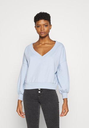 Balloon sleeve V neck - Mikina - blue