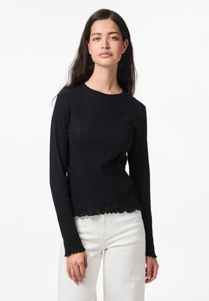 Pieces PCMARIE LS O-NECK POIN JRS NOOS BC - Topper langermet - black