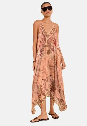 Lipsy REGULAR FIT - PINK MARELLA PRINTED MAXI HANKY HEM DRESS . - Maxi ruha - pink