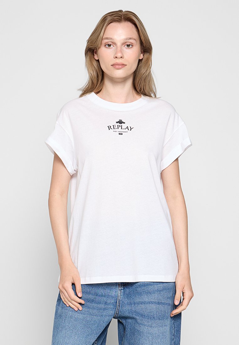 Replay T-shirt print wit Replay T-shirt print wit