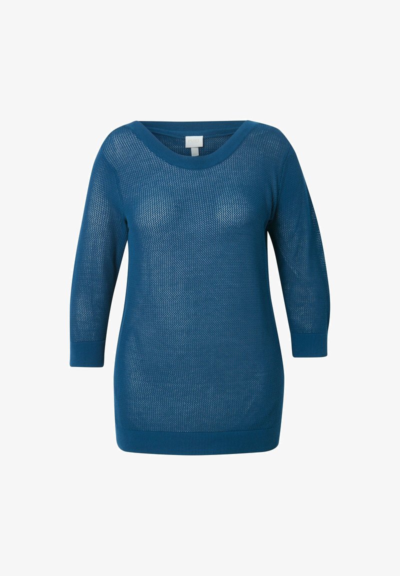 Ulla Popken 3/4 SLEEVE Strickpullover petrol