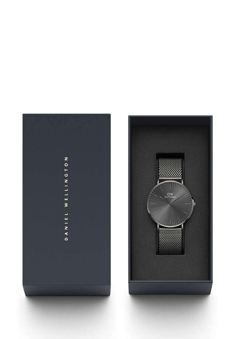 Daniel Wellington Classic Cornwall, zwart/zilver horloge, 36 mm, NATO, voor dames en heren Daniel Wellington Classic Cornwall, zwart/zilver horloge, 36 mm, NATO, voor dames en heren