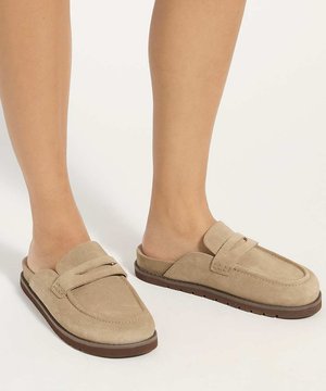 Dune London, Pantolette flach - taupe
