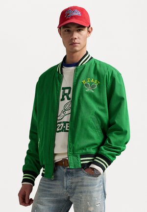 TENNIS-INSPIRED TWILL JACKET - Blouson Bomber - hillside green