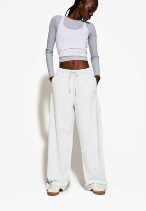 Bershka WITH SIDE SEAMS - Tracksuit bottoms - dark grey